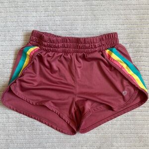 Stylish Burgundy Athletic Shorts with Stripes